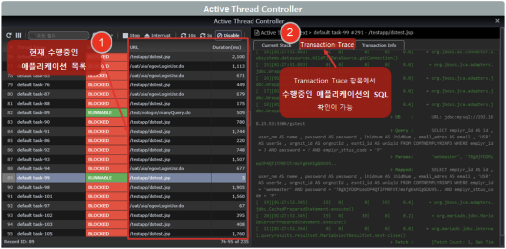 액티브 스레드 모니터링