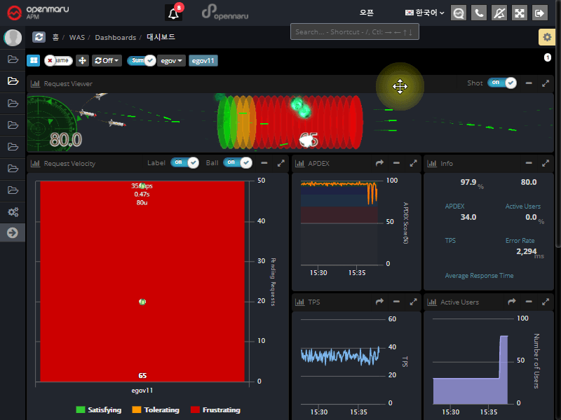 APM 화면 실시간 분석 - 퀵서비스 APM 화면 실시간 분석 - 퀵서비스