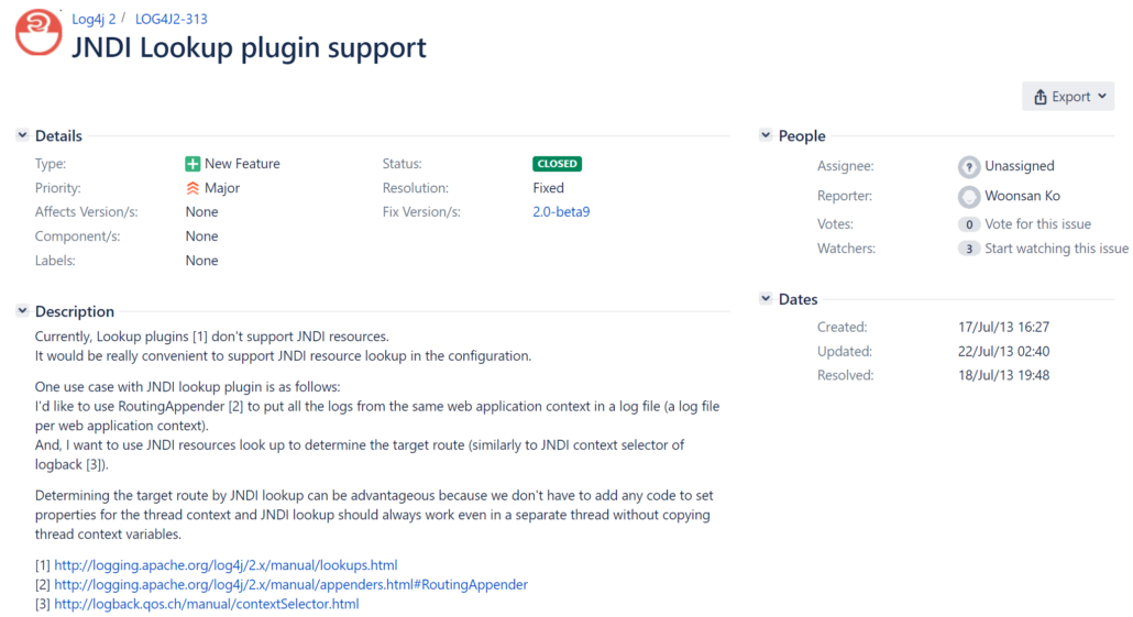 APACHE LOG4J 2 원격코드 실행 취약점(CVE-2021-44228) 대응방안