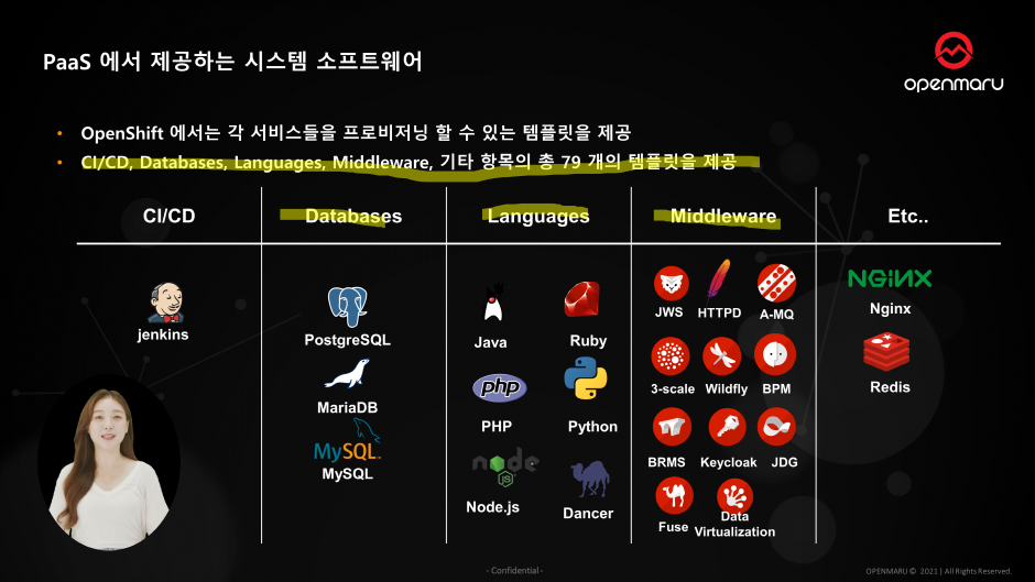 PaaS 에서 제공하는 시스템 소프트웨어