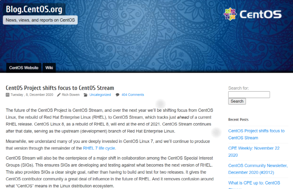 CentOS 종료 - CentOS 종료 후 CentOS Stream 으로