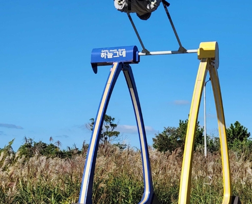 981파크, 테마파크 하늘그네, 기계의 도움으로 360도 도전.