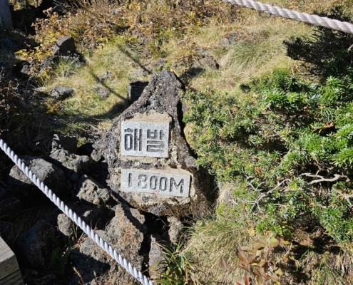 한라산 등반 고도 1800M