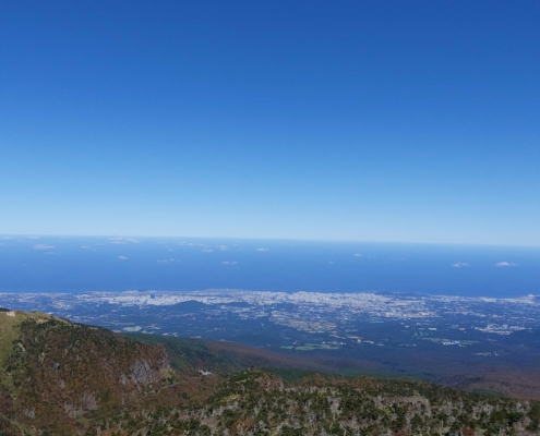 한라산 정상에서 바라보는 제주도