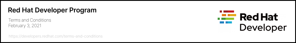 Red Hat Developer Program - Terms and Conditions